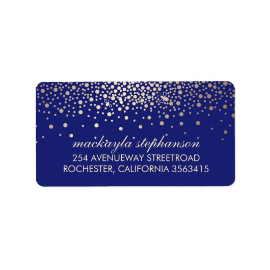 Hochzeit von Gold Confetti und Fireflies Adressaufkleber (Vorne)