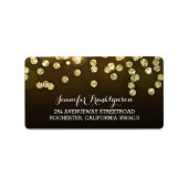 Hochzeit von Gold Diamonds Glitzer Adressaufkleber (Vorne)