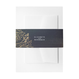 Hochzeit von Gold Gipskraut Vintage Einladungsbanderole