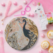 Hochzeit von Gold Glam Peacocks Pappteller (Party)