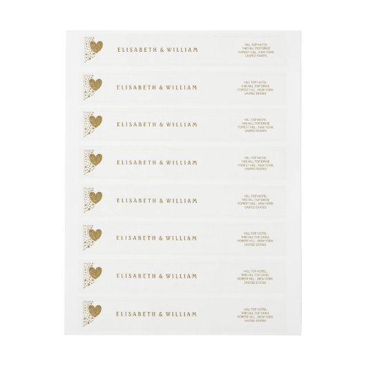 Hochzeit von Gold Glitzer Heart and Stars (Bogen)