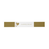 Hochzeit von Gold Glitzer Heart and Stars Einladungsbanderole (Flach)
