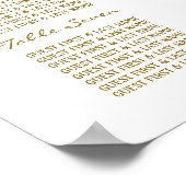 Hochzeit von Gold Glitzer Heart and Stars Poster (Ecke)