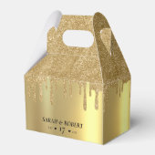Hochzeit von Gold Glitzer Tropfen Geschenkschachtel (Rückseite)