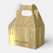 Hochzeit von Gold Glitzer Tropfen Geschenkschachtel (Vorderseite)
