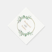 Hochzeit von Gold Greenery Serviette (Ecke)