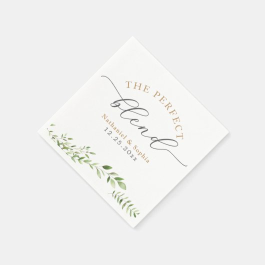 Hochzeit von Gold Greenery Serviette (Ecke)