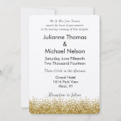 Hochzeit von Gold Imitate Glitzer Einladung (Vorderseite)