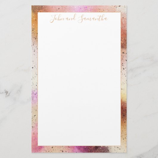 Hochzeit von Gold Pink Sky Briefpapier (Vorderseite)
