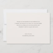 Hochzeit von Gold-Script-Fotos Dankeskarte (Rückseite)