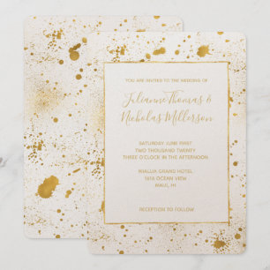 Hochzeit von Gold-Spritzern Einladung