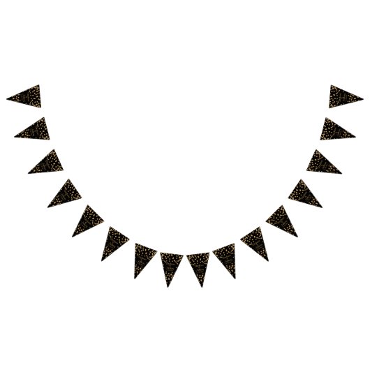 Hochzeit von Gold und Black Confetti Wimpelkette (Alle)