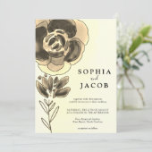 Hochzeit von Gold und Black Watercolor Einladung (Stehend Vorderseite)