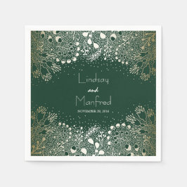 Hochzeit von Gold und Emerald Green Serviette