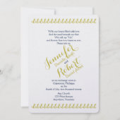 Hochzeit von Gold und Navy-Anchor-Strand Einladung (Vorderseite)