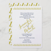 Hochzeit von Gold und Navy-Anchor-Strand Einladung (Vorne/Hinten)