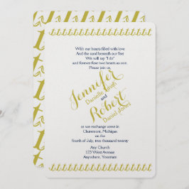 Hochzeit von Gold und Navy-Anchor-Strand Einladung