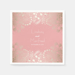 Hochzeit von Gold und Rosa Serviette