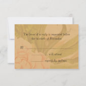 Hochzeit von Gold und verblichenen Peonies RSVP Karte (Rückseite)