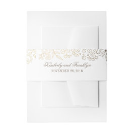 Hochzeit von Gold und Weiß Einladungsbanderole