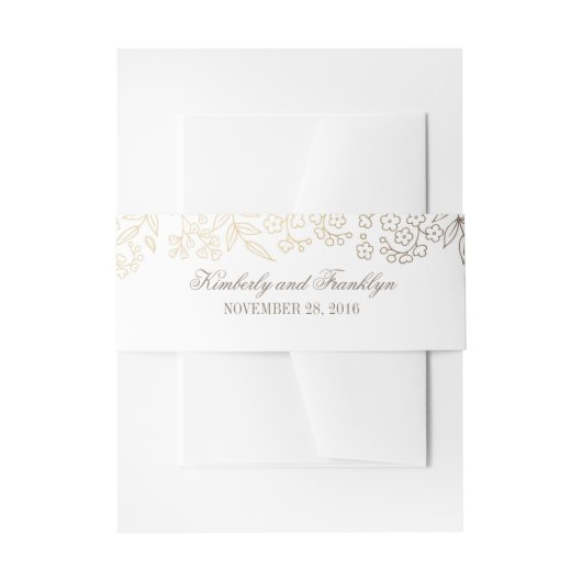 Hochzeit von Gold und Weiß Einladungsbanderole (Vorderseite Beispiel)