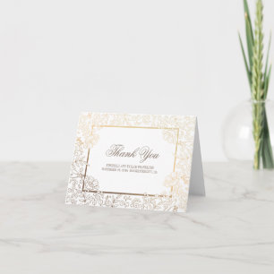 Hochzeit von Gold und Weiß Vintage Vielen Dank Dankeskarte