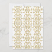 Hochzeit von Gold und White Damask Einladung (Rückseite)