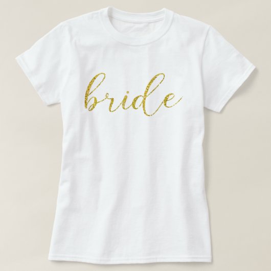 Hochzeit von Goldbride-Glitzer T-Shirt (Design vorne)