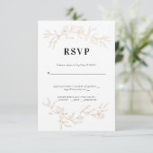 Hochzeit von Golden Branches RSVP Karte (Stehend Vorderseite)