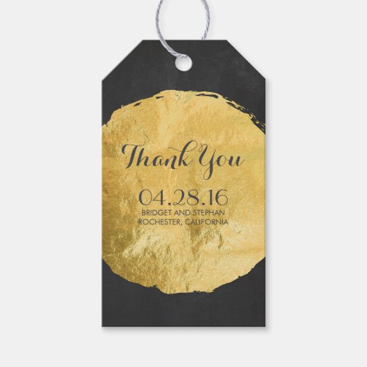 Hochzeit von Goldfolie Geschenkanhänger (Vorderseite)