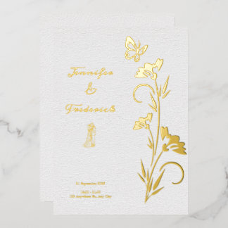 Hochzeit von Goldfräsen Folieneinladung