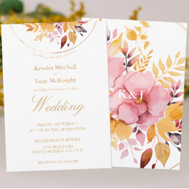 Hochzeit von goldgelber Wasserfarbe Einladung