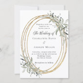 Hochzeit von Goldgrün Einladung (Vorderseite)