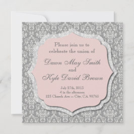 Hochzeit von Grau und Pfirsich Einladung