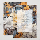 Hochzeit von Grauen und Braunen Einladung (Vorne/Hinten)