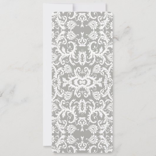 Hochzeit von grauen und weißen Spitzen Einladung (Rückseite)