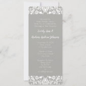 Hochzeit von grauen und weißen Spitzen Einladung (Vorderseite)