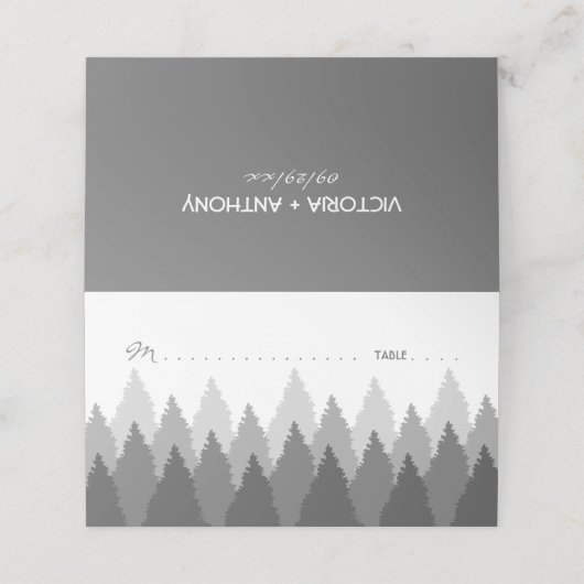 Hochzeit von Grauwald Platzkarte (Außenseite Aufgefaltet)
