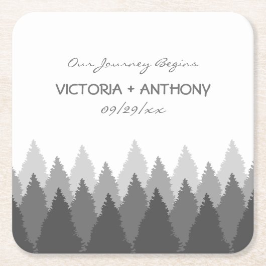 Hochzeit von Grauwald Rechteckiger Pappuntersetzer (Vorderseite)