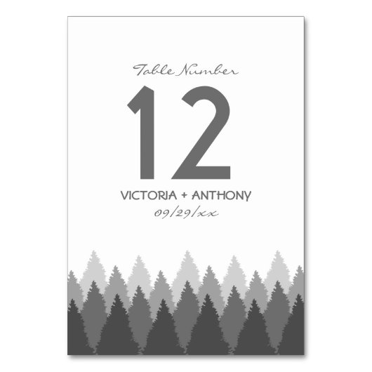 Hochzeit von Grauwald Tischnummer (Rückseite)
