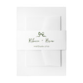 Hochzeit von "Green Hand Drawn Bow Ribbon" Einladungsbanderole (Vorderseite Beispiel)