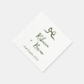 Hochzeit von "Green Hand Drawn Bow Ribbon" Serviette (Ecke)