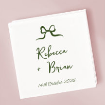 Hochzeit von "Green Hand Drawn Bow Ribbon"