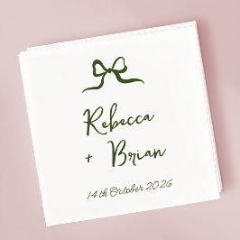 Hochzeit von "Green Hand Drawn Bow Ribbon" Serviette