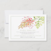 Hochzeit von Grevillea Aquarell RSVP Karte (Rückseite)