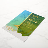 Hochzeit von Grün und Aqua-Blau Folieneinladung (Gedreht)