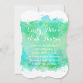 Hochzeit von Grün und Blau Einladung (Vorderseite)