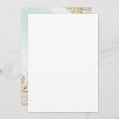 Hochzeit von Grün und Gold Einladung (Vorne/Hinten)