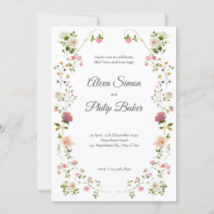 Hochzeit von Grün und Weiß Einladung