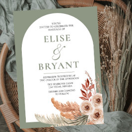 Hochzeit von Grünem Boh Arch Einladung